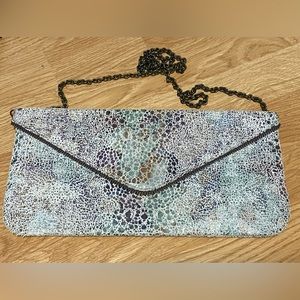 Coastal Road Leather Clutch with Chain Shoulder Strap